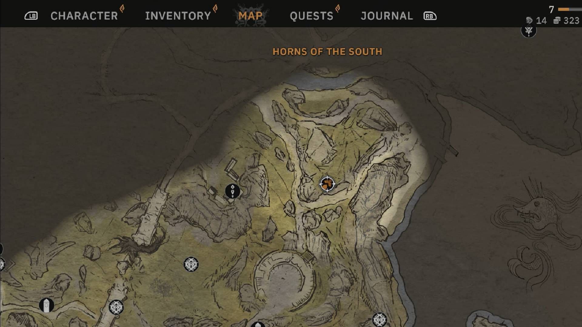 Map location to reach the camp and secure Vidar to start the Spread Your Wings quest (Image via Awaken Realms || YouTube@Jason's Video Games Source)